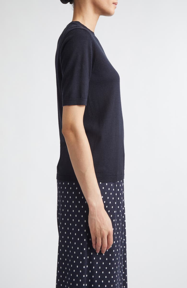Max Mara Short Sleeve Silk & Cashmere Sweater, Alternate, color, Ultramarine