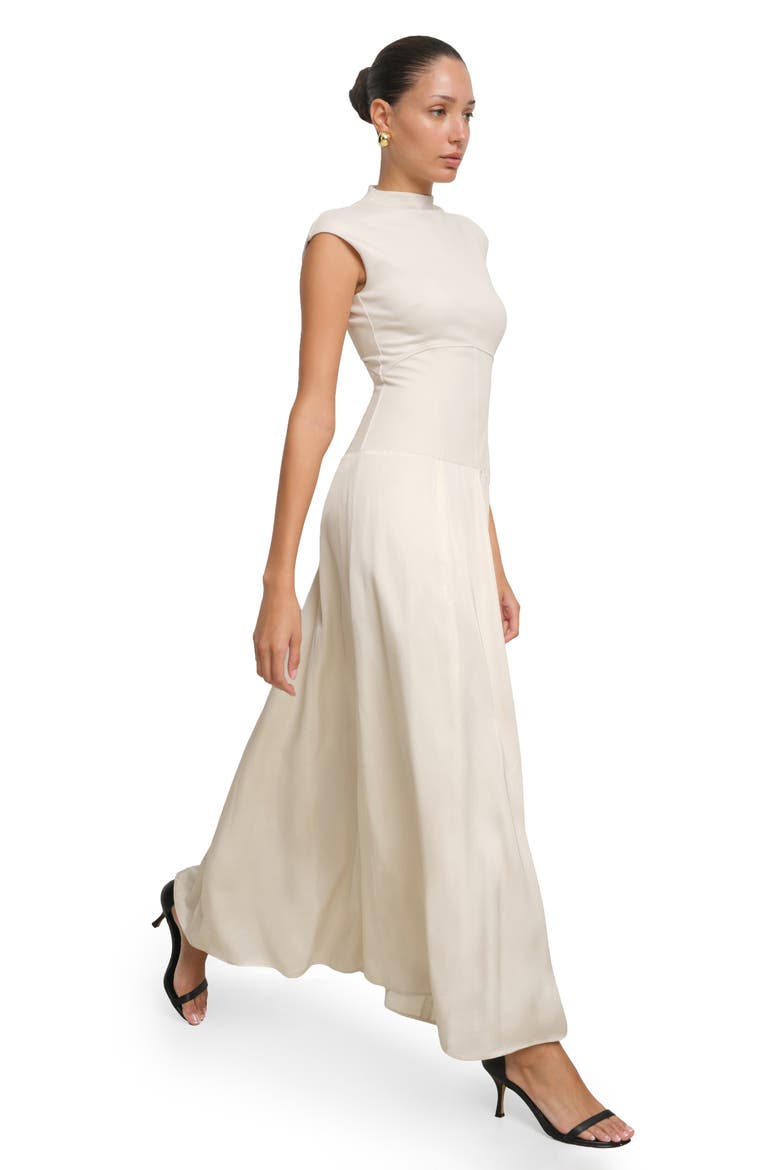 Haru Mock Neck Maxi Dress, Alternate, color, VANILLA