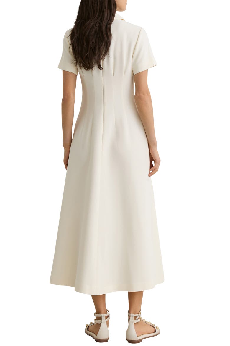 Mari Short Sleeve Midi Dress, Alternate, color, CREAM