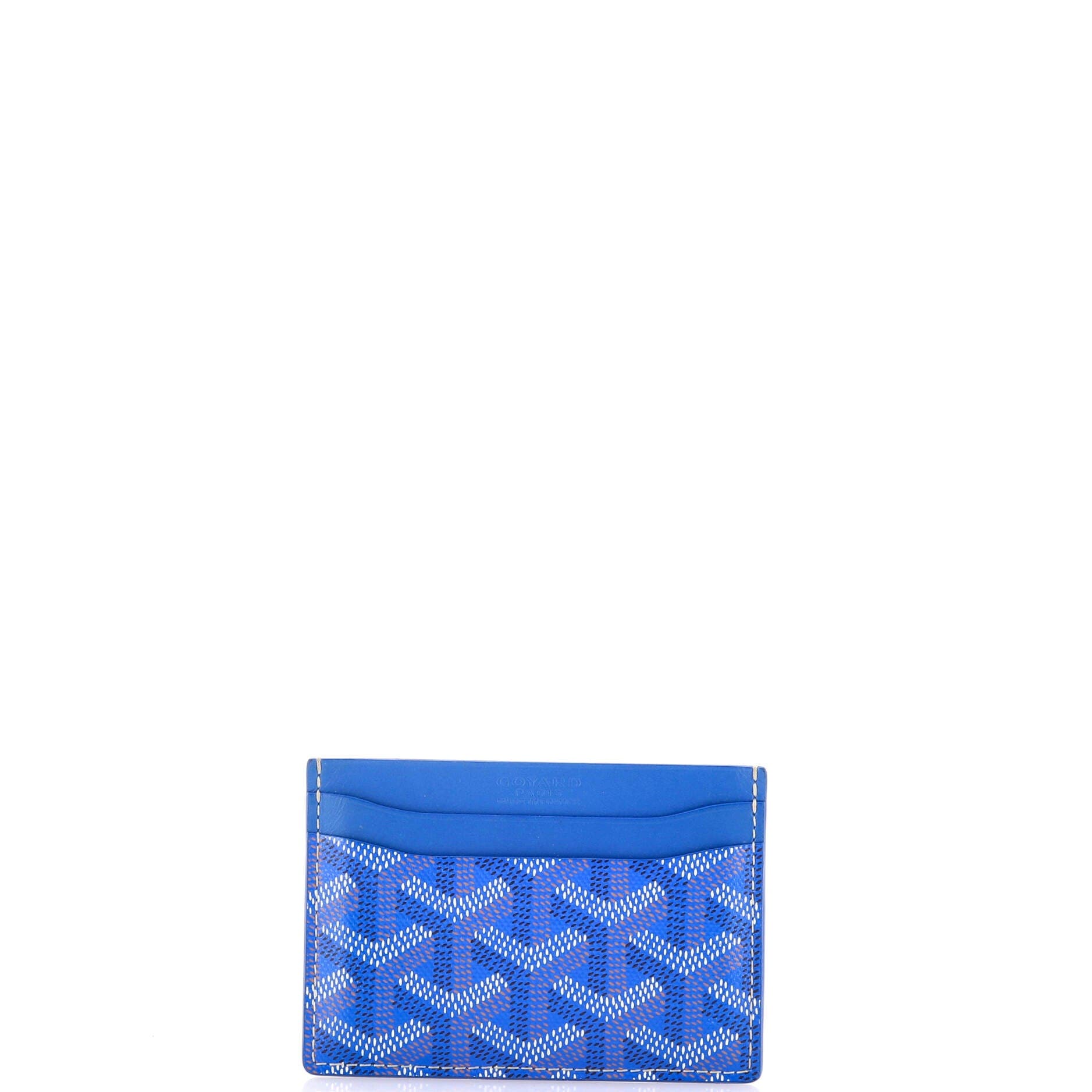 Pre-Owned Goyard Saint Sulpice Card Holder Coated Canvas, Main, color, Blue
