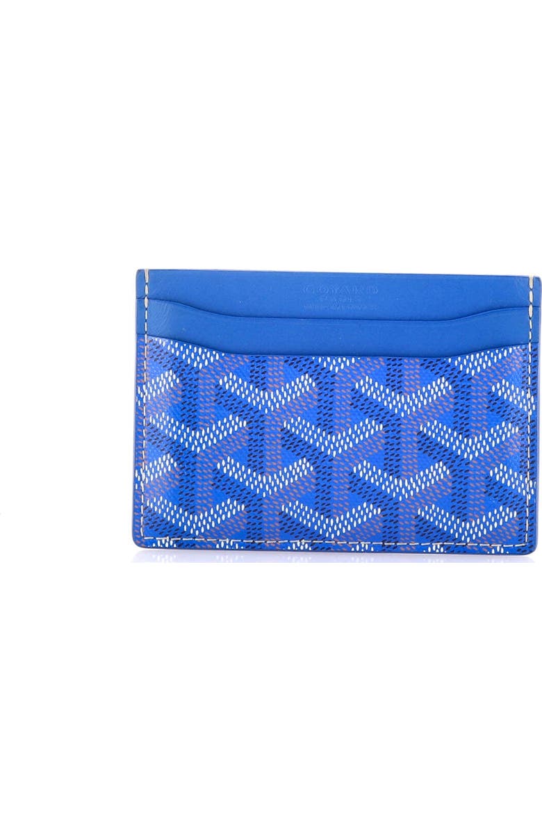 Pre-Owned Goyard Saint Sulpice Card Holder Coated Canvas, Main, color, Blue