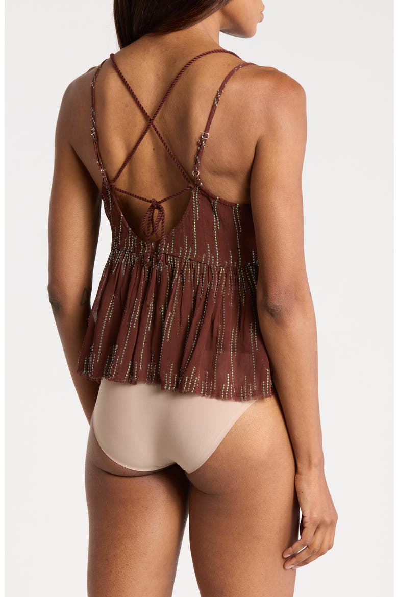 Ariel Beaded Sheer Camisole, Alternate, color, WARM CHOCOLATE