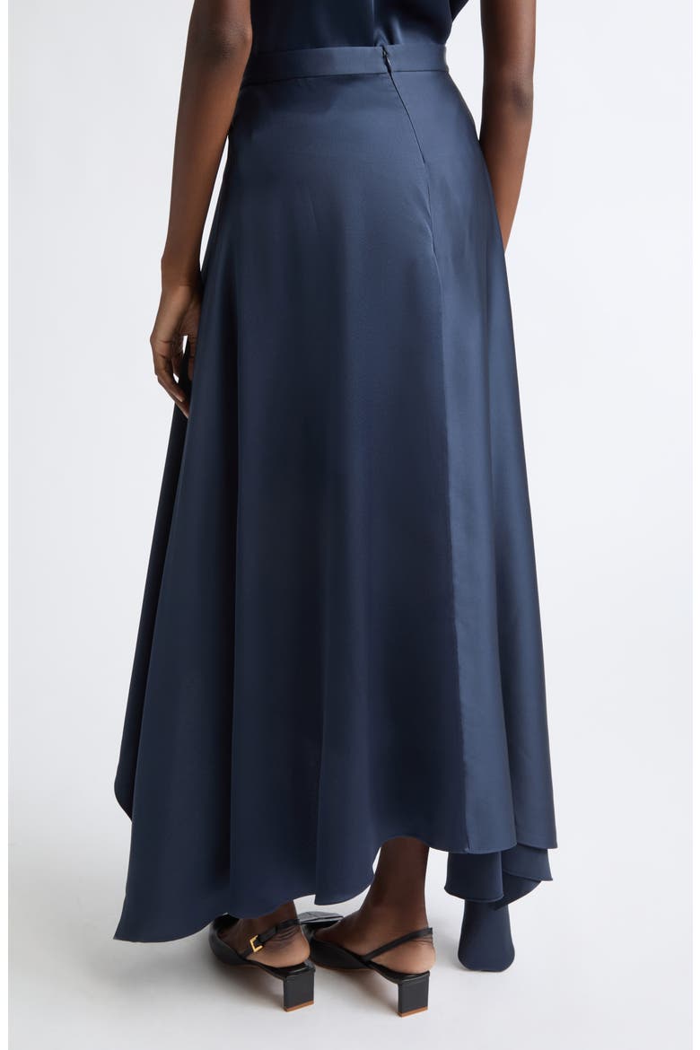 Draped Satin Handkerchief Hem Skirt, Alternate, color, NAVY