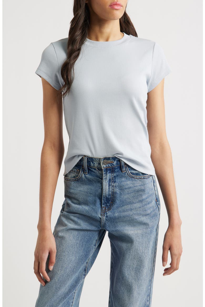 Supima® Cotton Rib T-Shirt, Main, color, CLEAR SKY