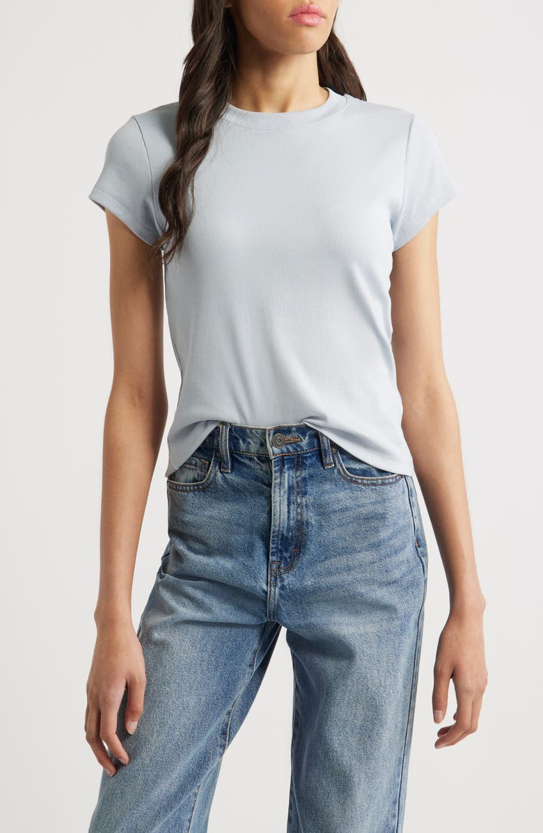Madewell Supima<sup>®</sup> Cotton Rib T-Shirt, Main, color, Clear Sky