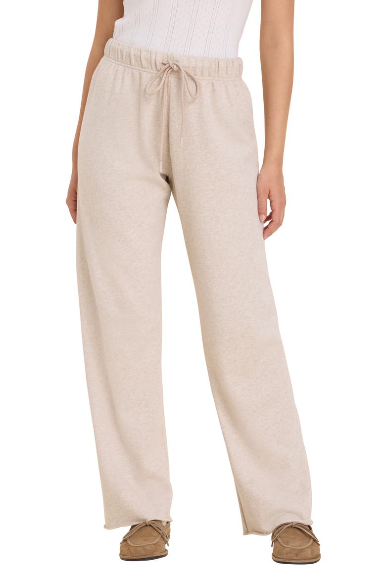 Charli Cotton Terry Wide Leg Pants, Main, color, OATMEAL