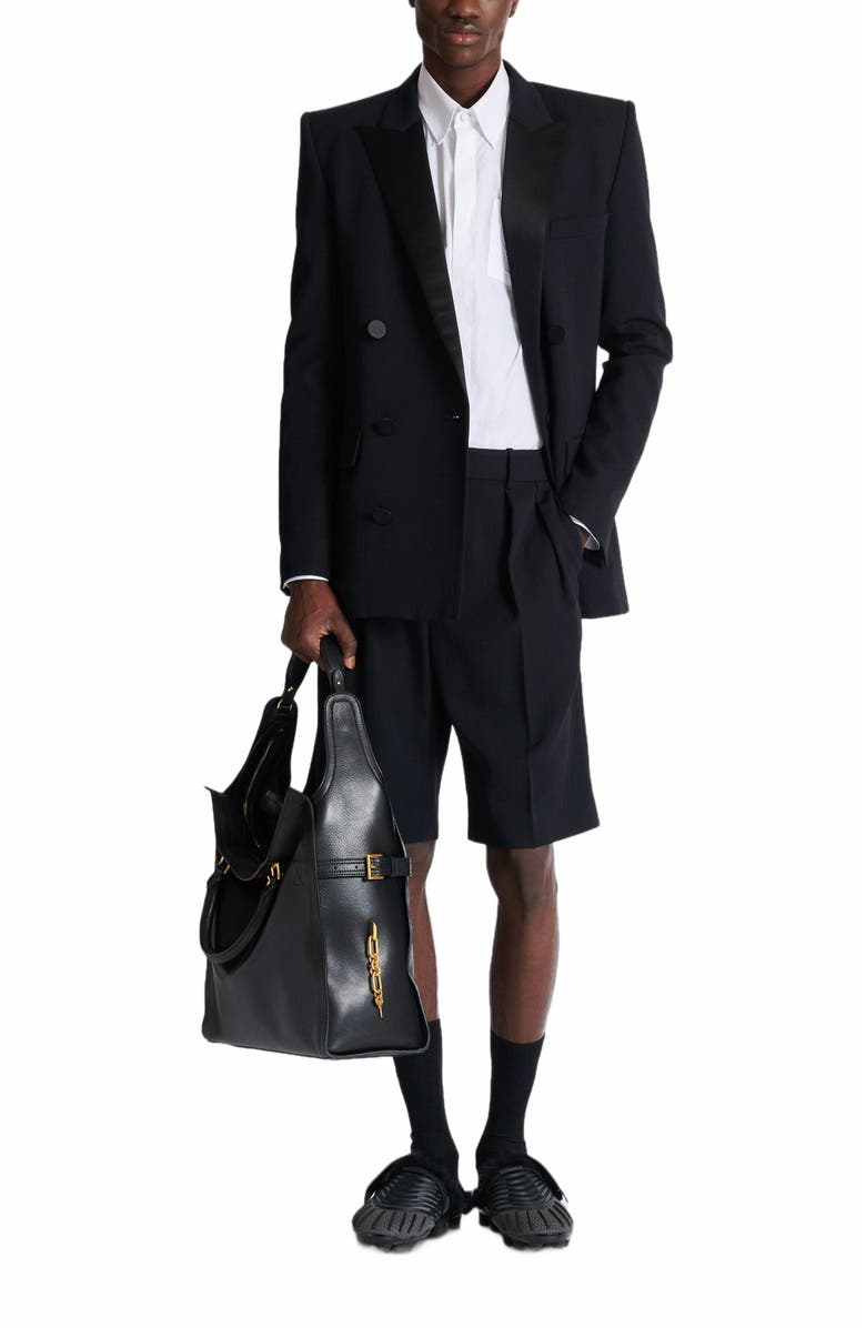 Balmain Écusson Embroidered Poplin Shirt, Alternate, color, White