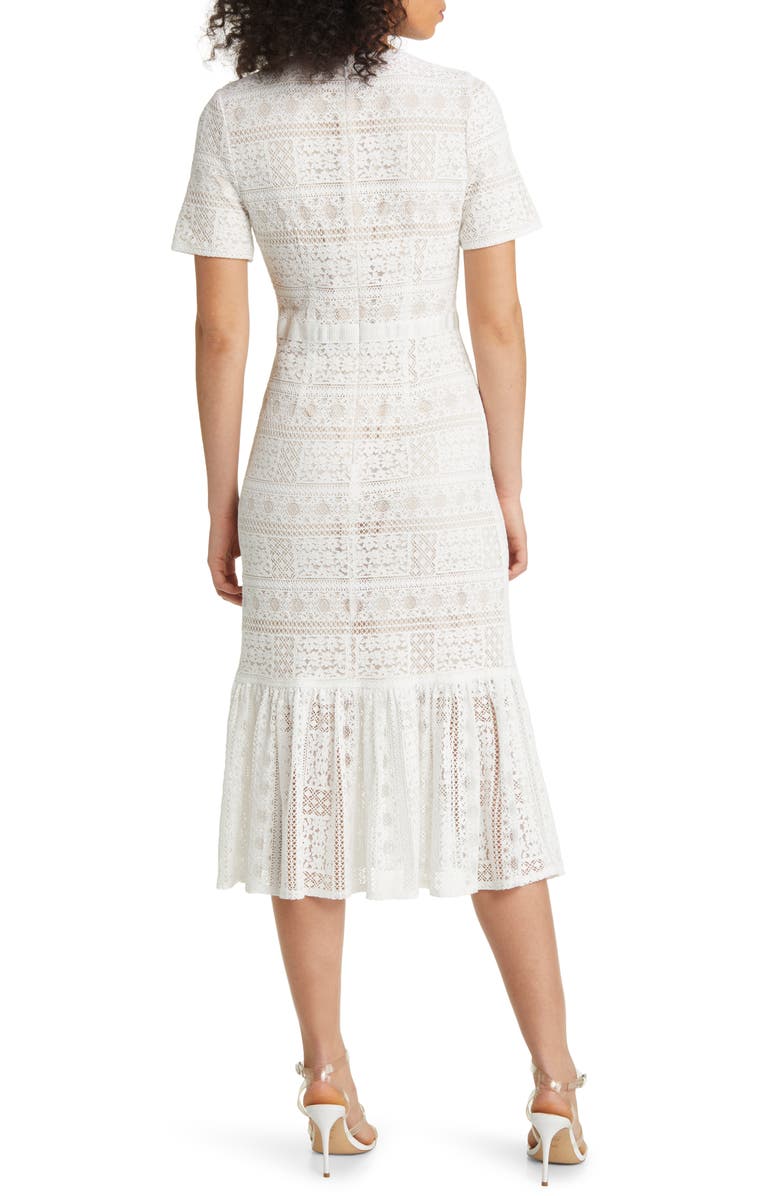 Rachel Parcell Stripe Lace Midi Dress, Alternate, color,