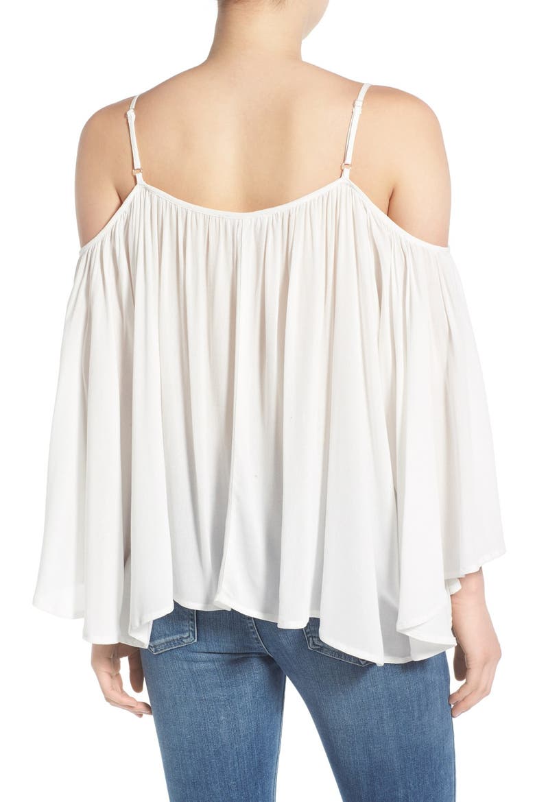 Cold Shoulder Swing Top, Alternate, color, IVORY