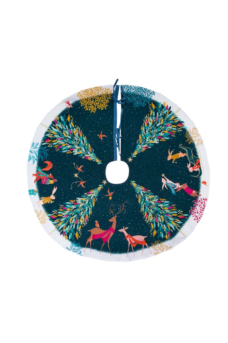 Woodland Tales Tree Skirt, Main, color, Red