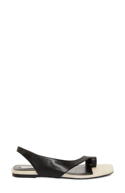 Totême Square Toe Flat Sandals In Black/sand