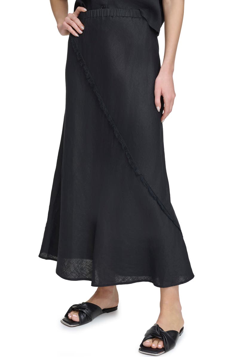 DKNY Linen Midi Skirt, Alternate, color,