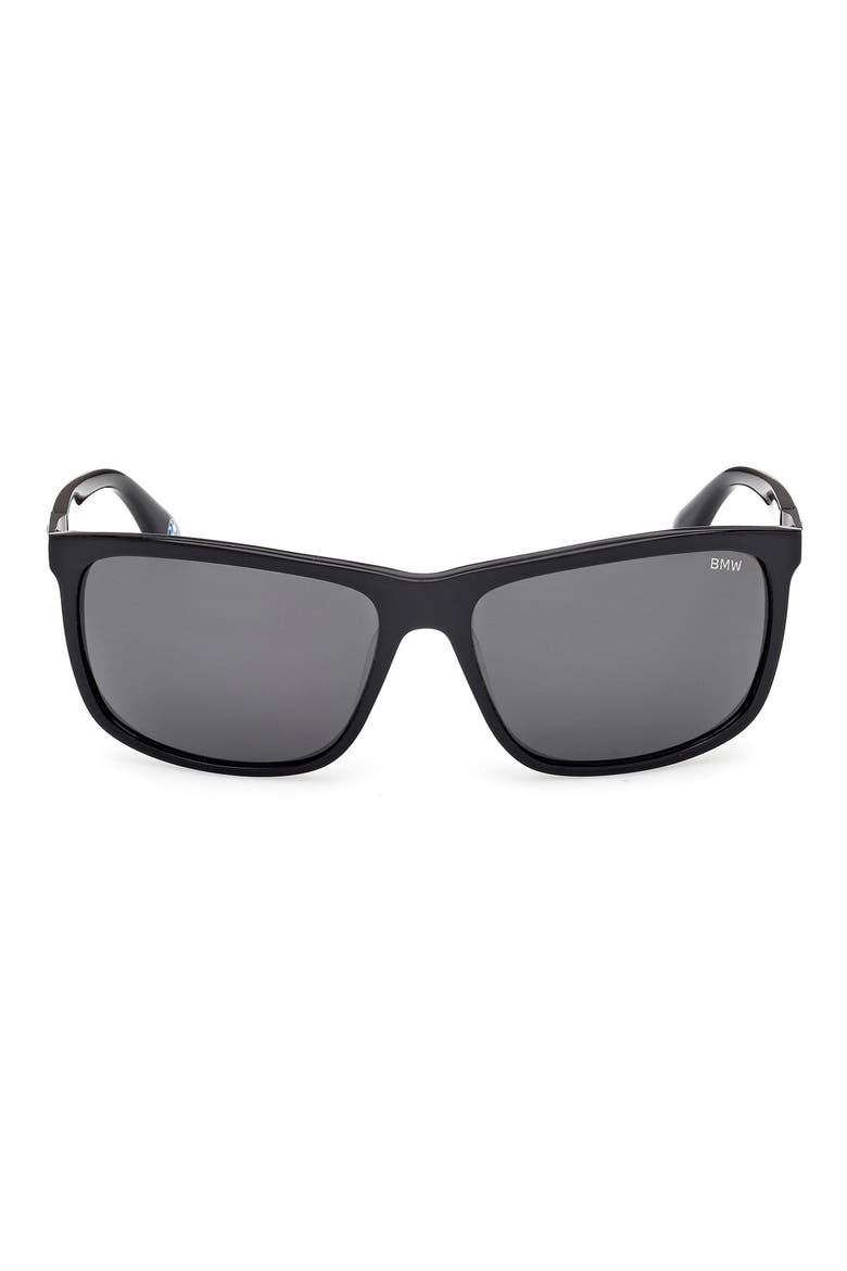 61mm Sunglasses, Main, color, SHINY BLACK / SMOKE