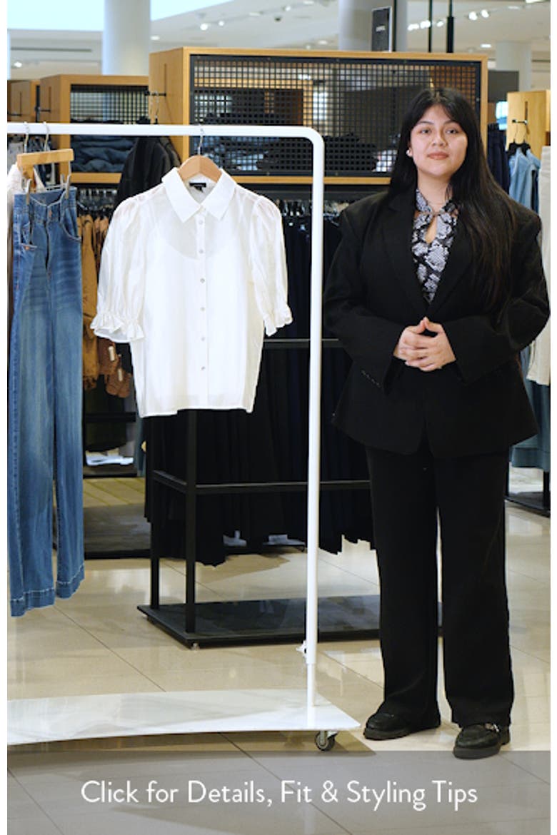 Puff Sleeve Semi Sheer Button-Up Top video