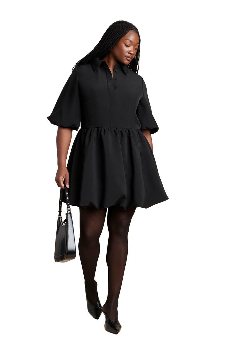 ELOQUII Collared Mini Dress, Alternate, color, 