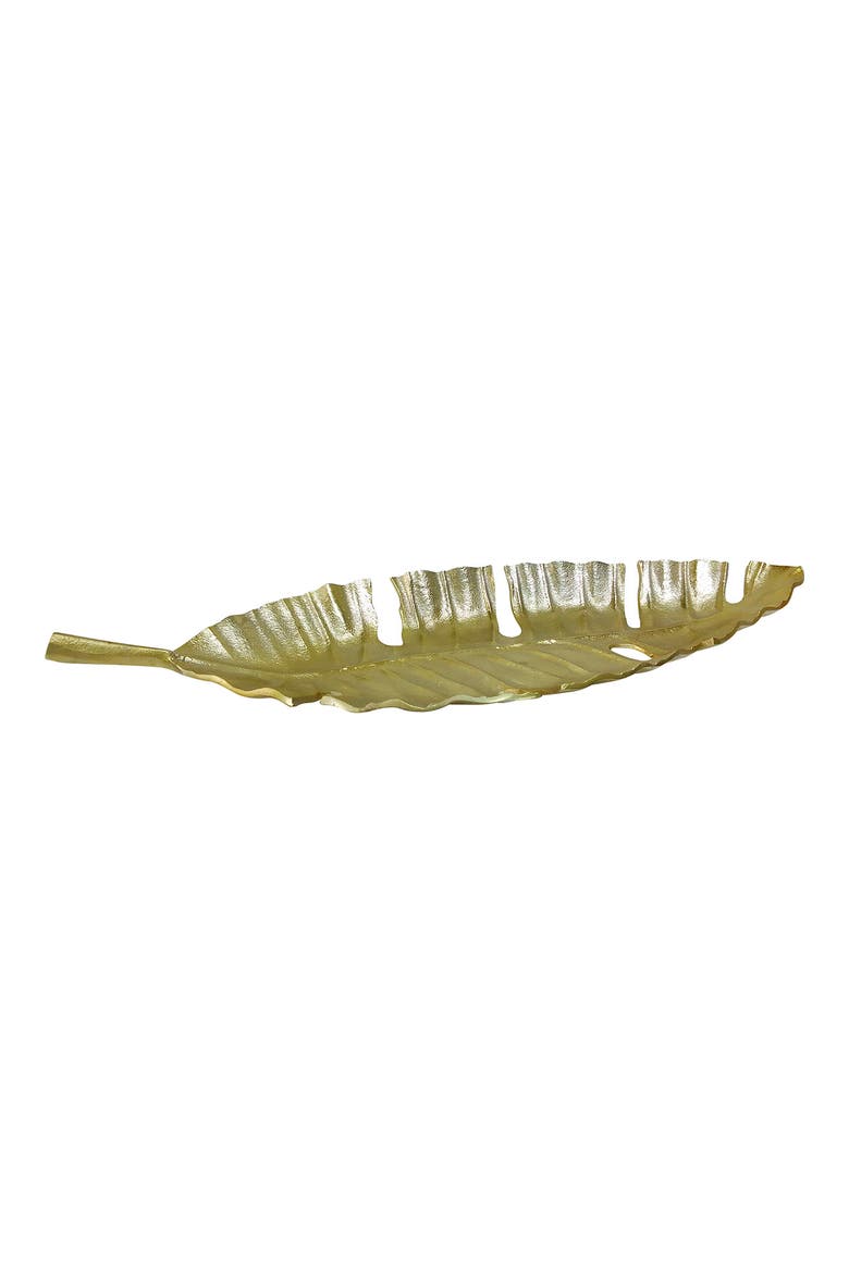 22" Goldtone Leaf Tray, Main, color, GOLD