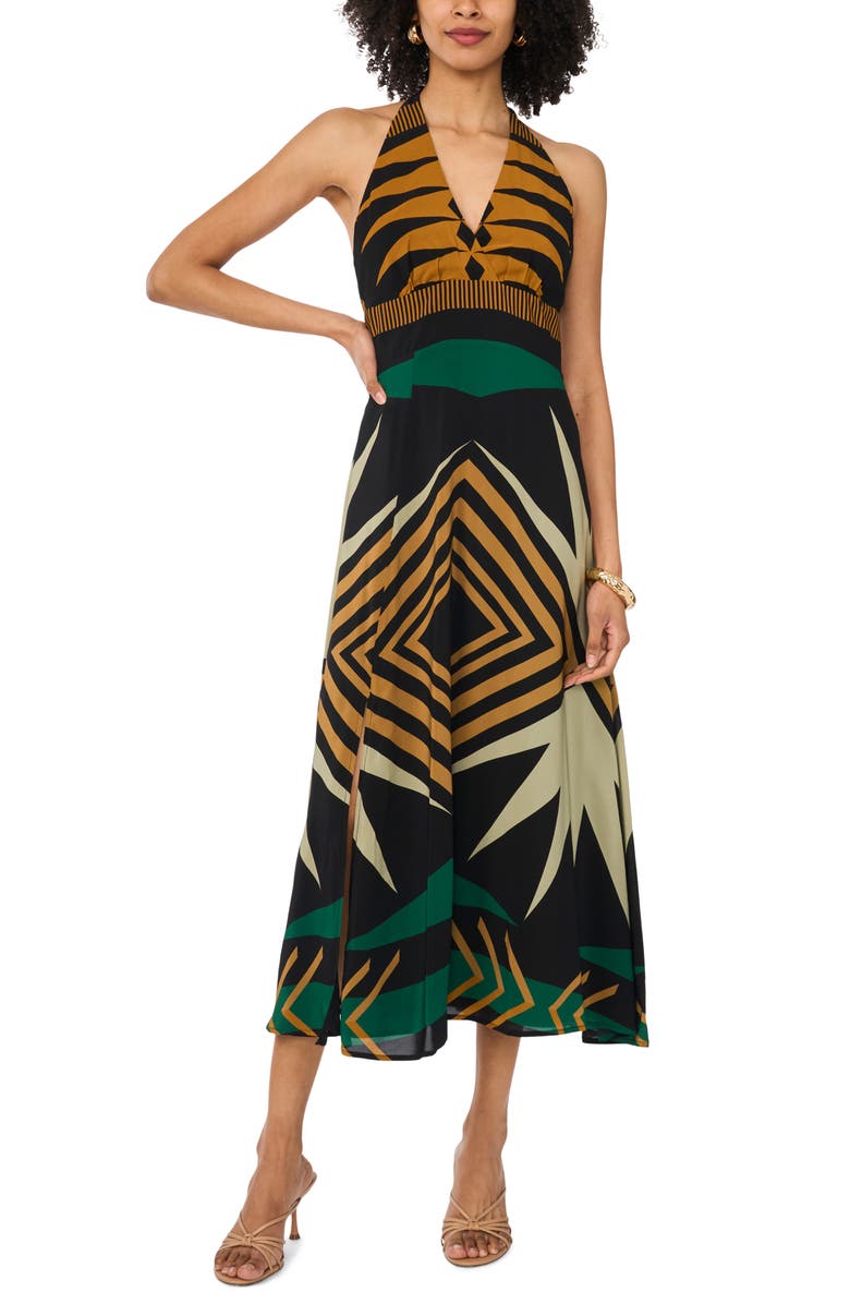 Vince Camuto Mixed Print Racerback Midi Dress, Main, color, 