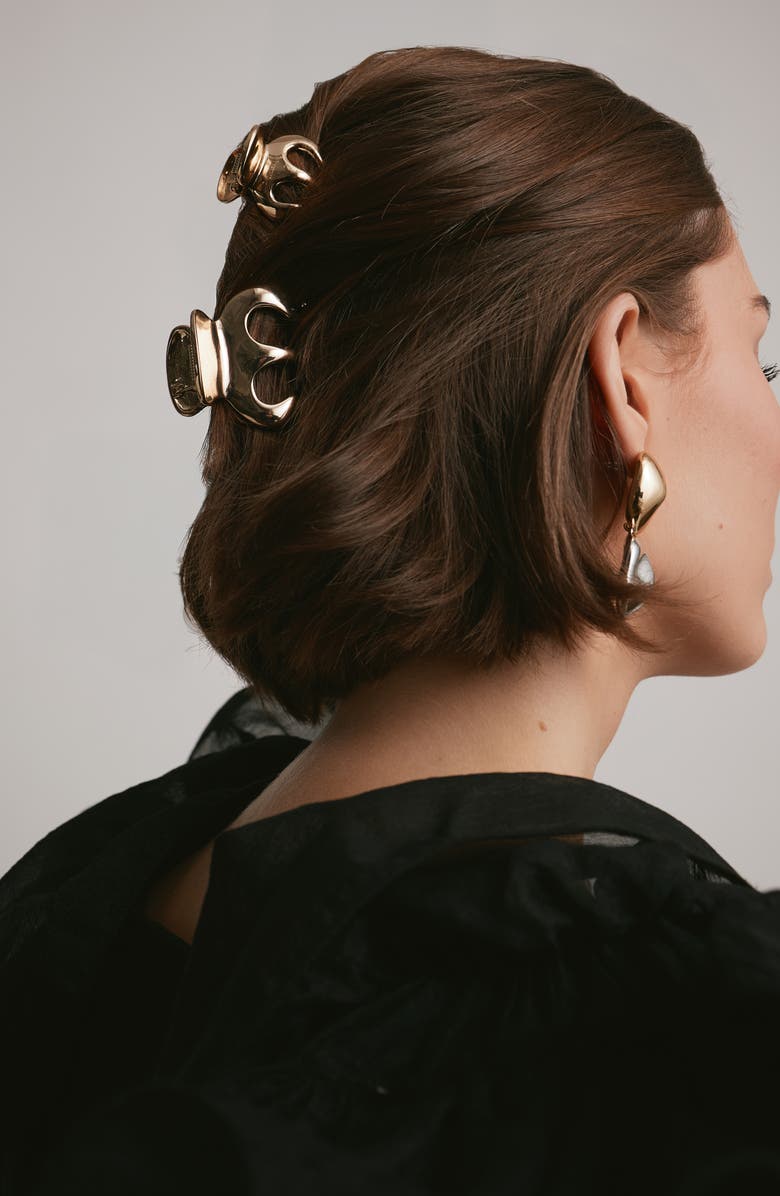 LELET NY Mini Selene Set of 2 Claw Clips, Alternate, color, Gold/Silver Multi