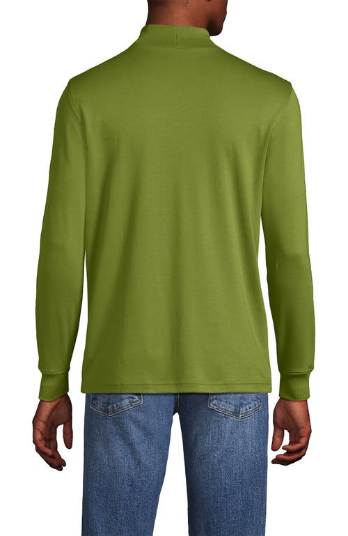 Lands' End Cotton Supima Mock Turtleneck In Green