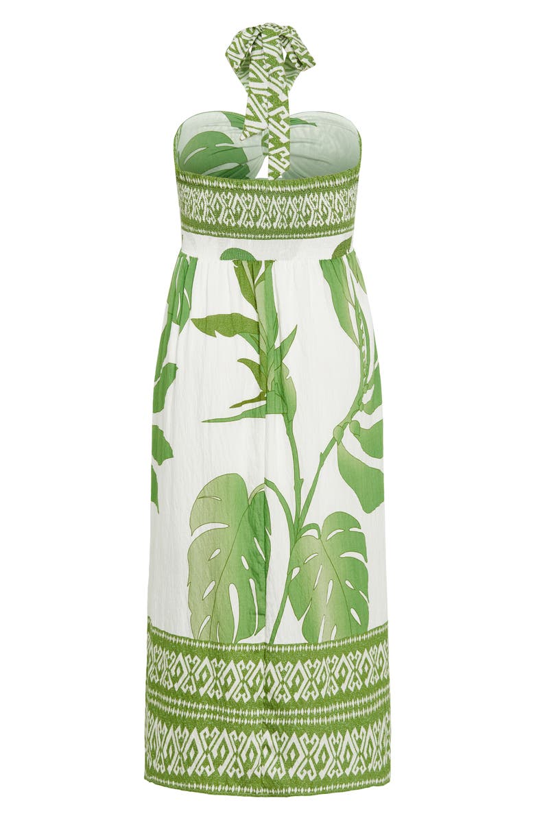 City Chic Peta Floral Border Print Halter Maxi Dress, Alternate, color,