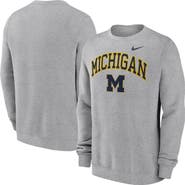Nike Men's Nike Gray Michigan Wolverines Arch Pullover Sweatshirt
