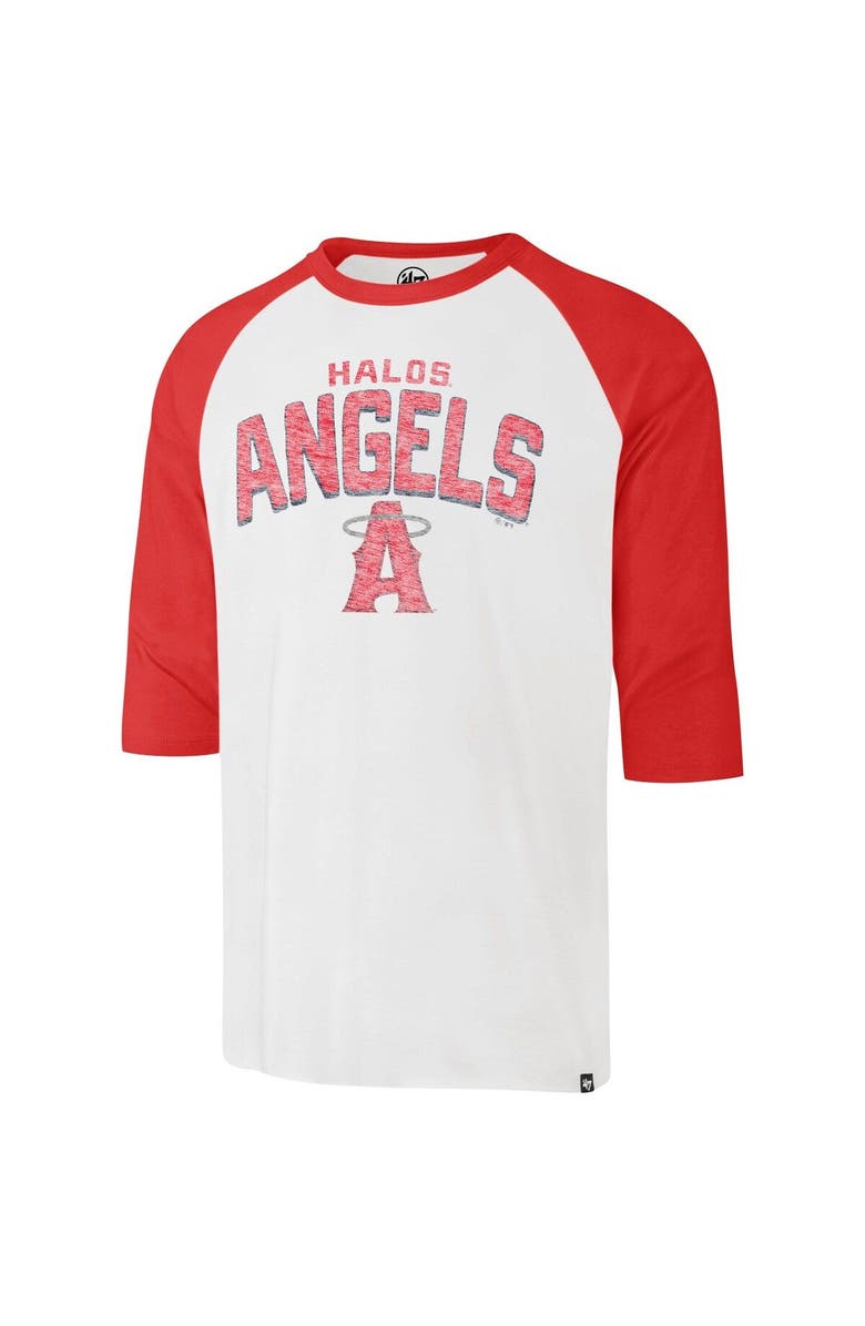 '47 Men's '47 Cream Los Angeles Angels City Connect Crescent Franklin Raglan Three-Quarter Sleeve T-Shirt, Alternate, color, 