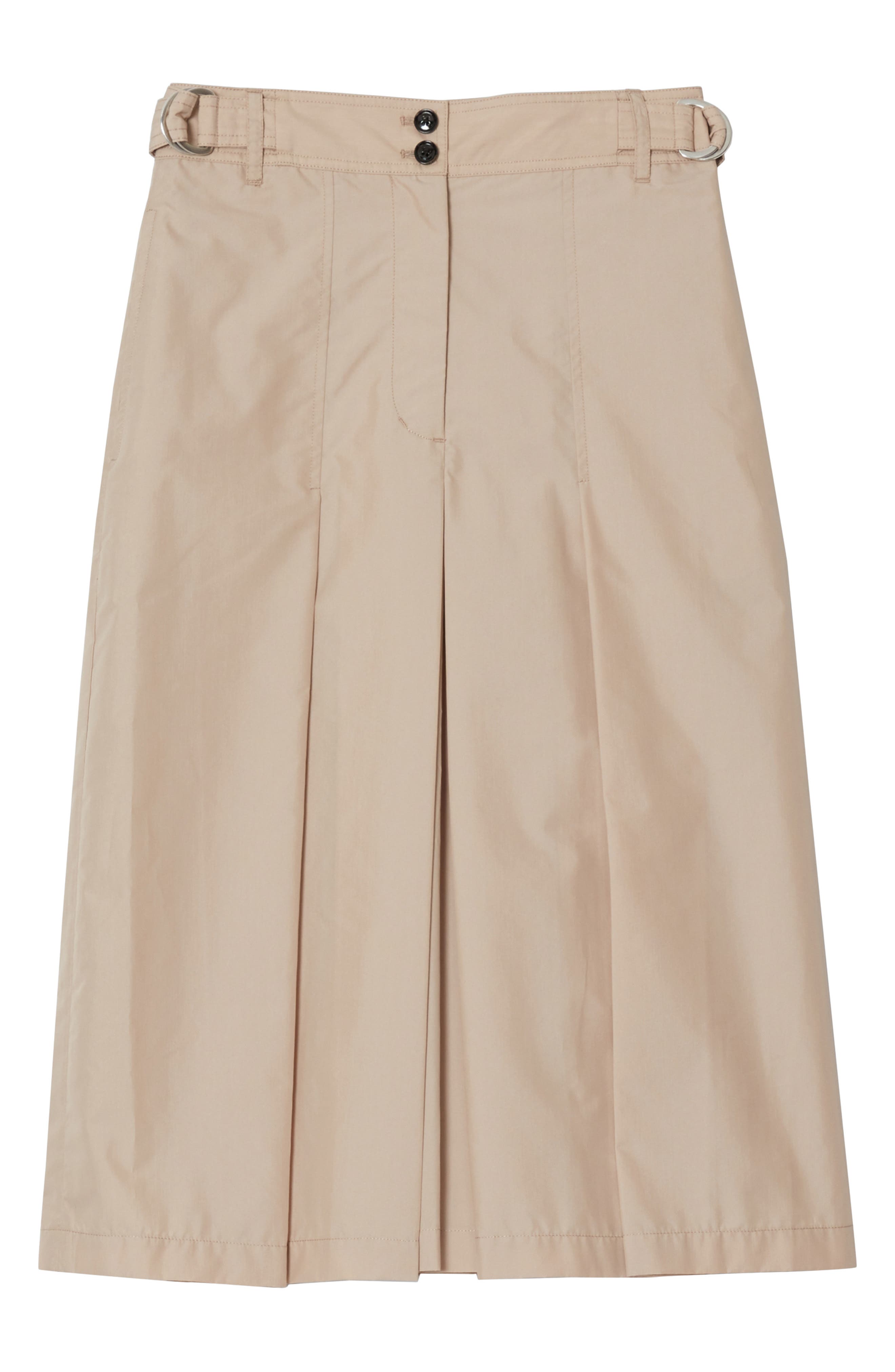 Pleated Cotton Blend Poplin Culottes