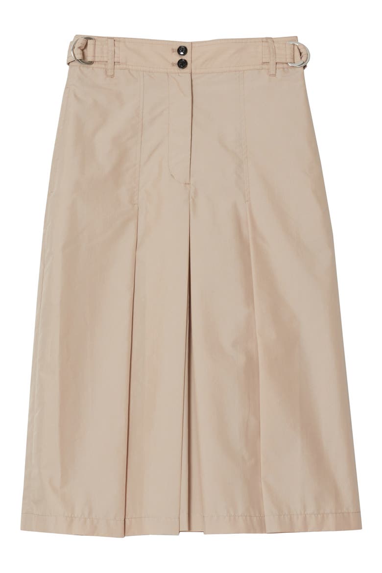 Pleated Cotton Blend Poplin Culottes, Main, color, KHAKI
