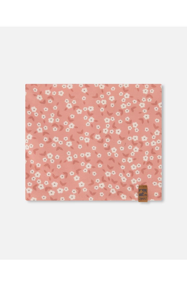 Deux par Deux Girl's Printed Neck Tube Small White Flowers On Pale Pink, Main, color, 