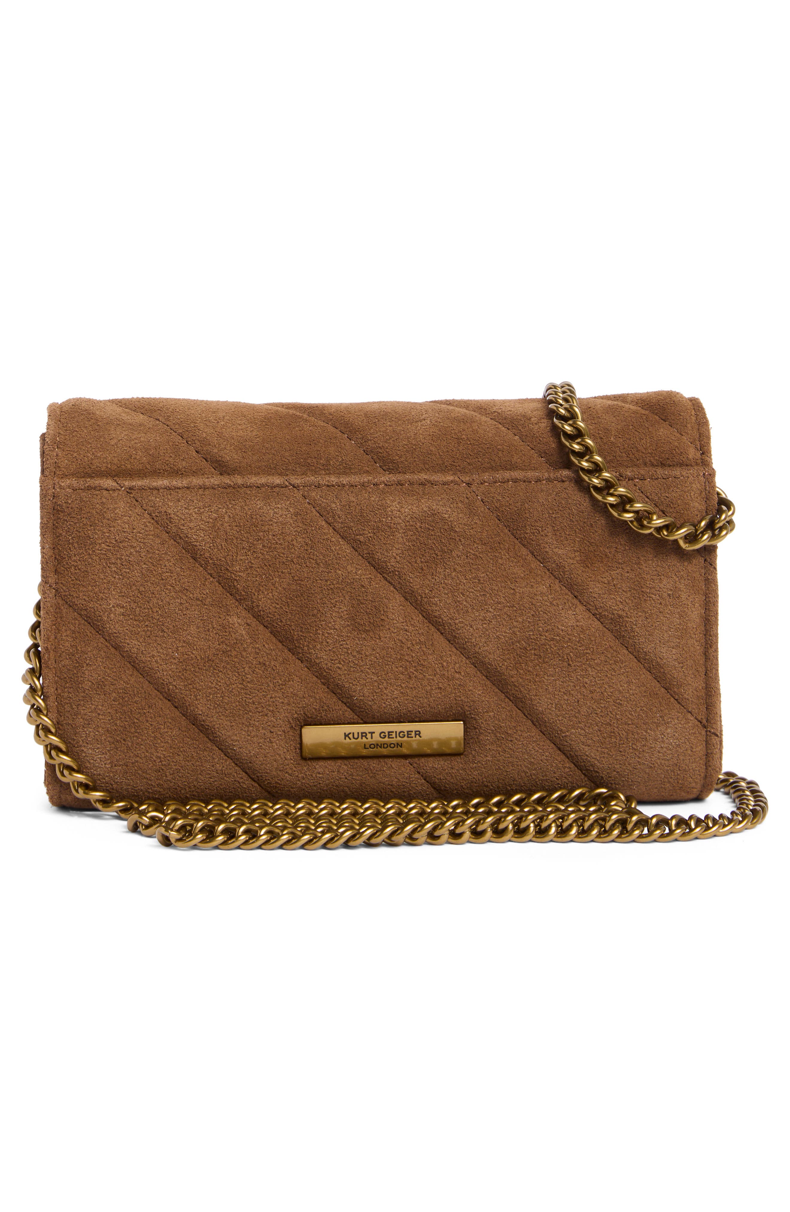 Soho Suede Wallet on Chain, Alternate, color, PINK COMB-SUEDE