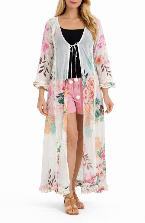 <p>Floral Print Cotton Cover-up</p>