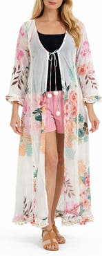 RANEES Floral Print Cotton Cover-up