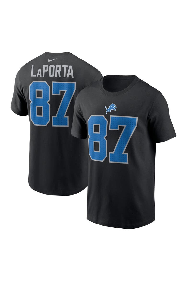 Men's Nike Sam LaPorta Black Detroit Lions Name & Number T-Shirt, Main, color, Black