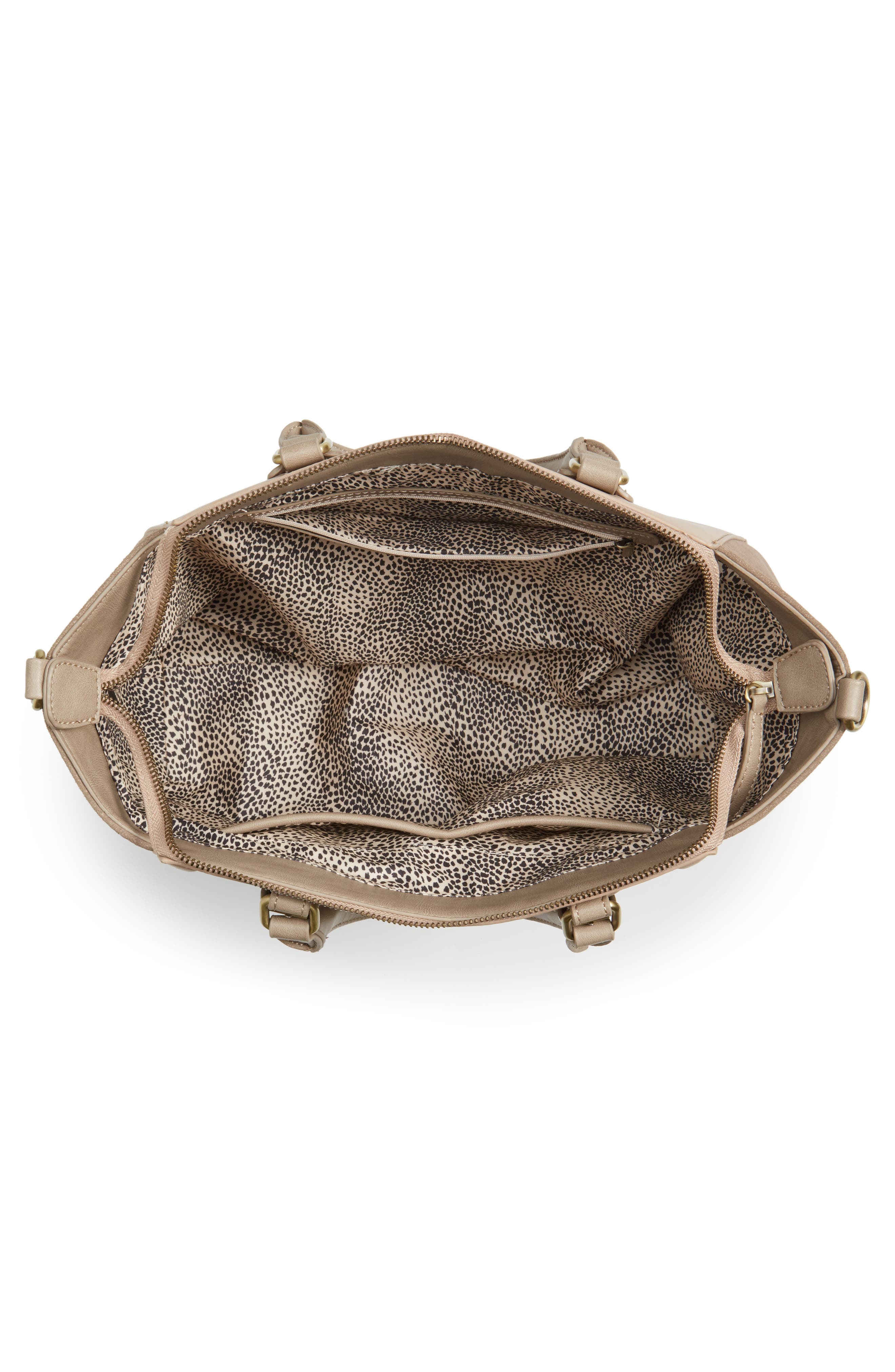 'Jensen' Mixed Media Tote, Alternate, color, TAUPE COMBO
