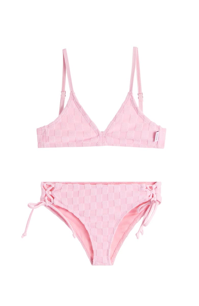 Limeapple Terry Bikini Swimsuit, Alternate, color, Candy Pink