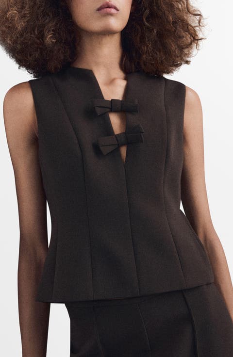 Bow V-Neck Vest
