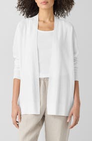 Eileen Fisher Organic Linen Blend Open Front Cardigan