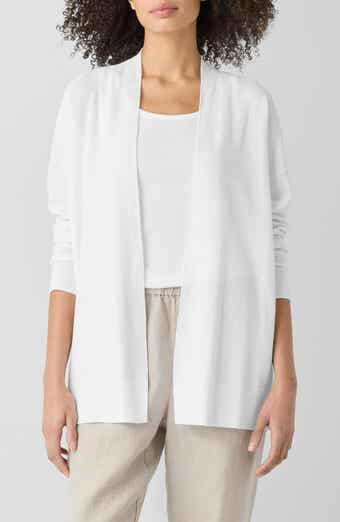 Eileen Fisher Organic Linen Blend Open Front Cardigan