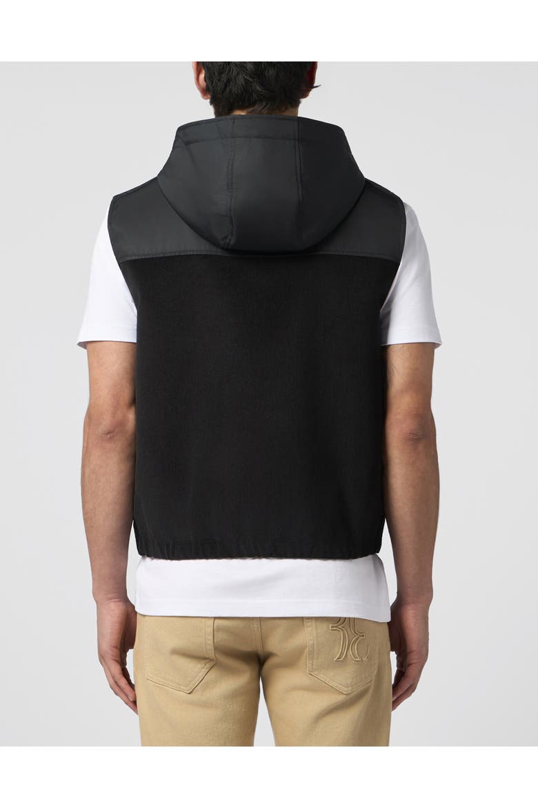 Velvet Nylon Short Vest Men, Alternate, color, black