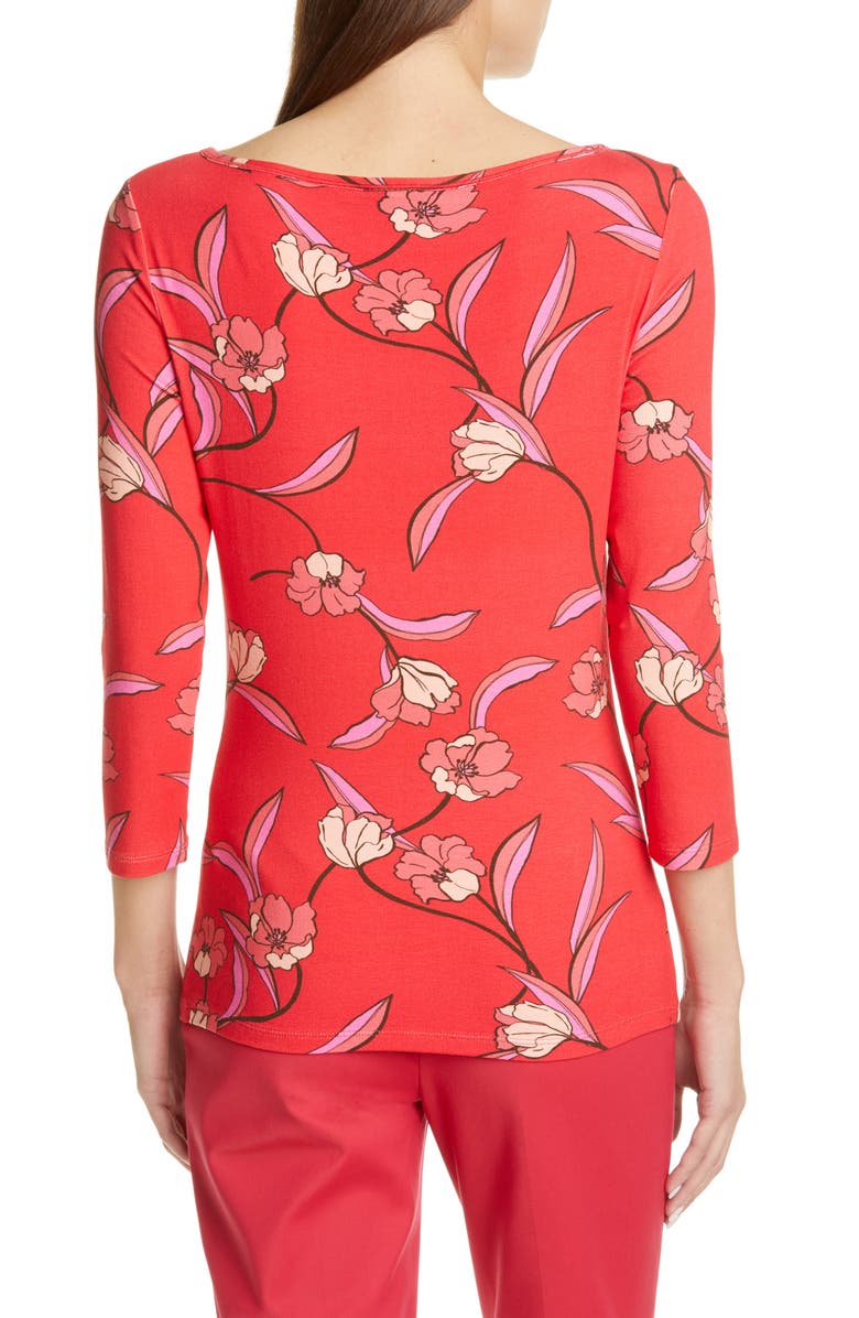 St. John Collection Spring Floral Jersey Top, Alternate, color,