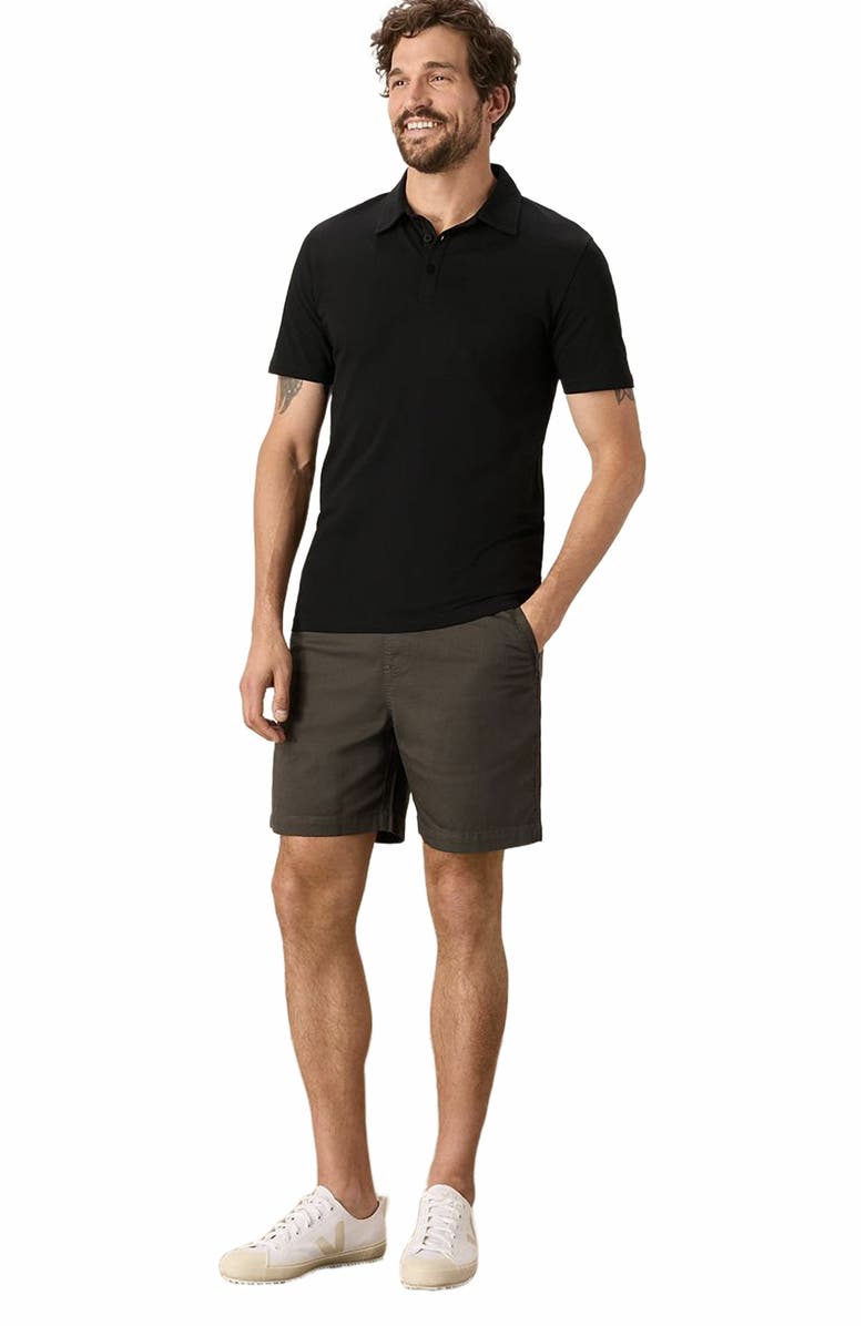Pact Luxe Stretch Jersey Slim Polo, Main, color, Black