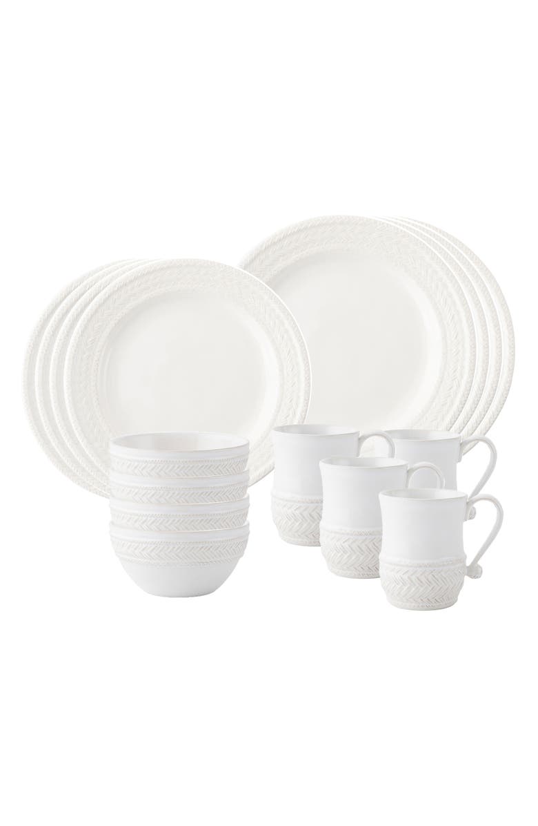 Juliska Le Panier Whitewash 16-Piece Dinnerware Set, Main, color, Whitewash