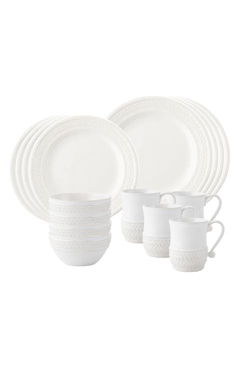 Le Panier Whitewash 16-Piece Dinnerware Set