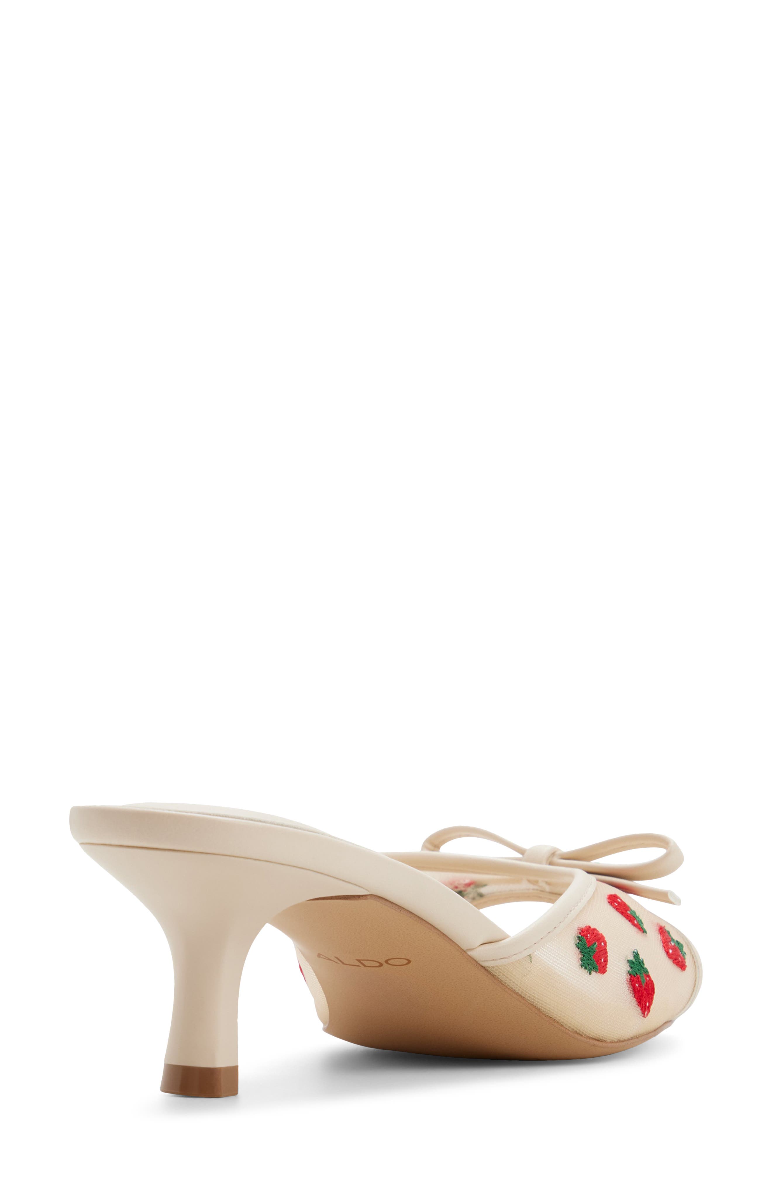 ALDO Begoniaa Kitten Heel Slide Sandal, Alternate, color, Cream