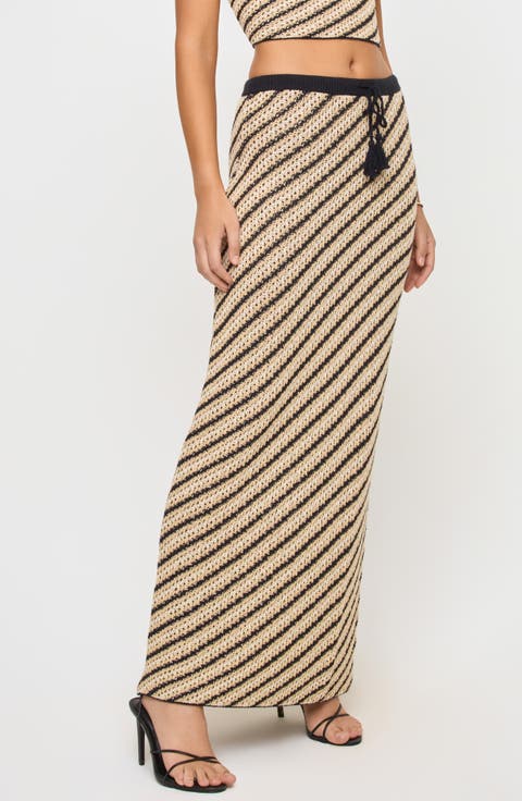 La Bianca Open Stitch Cotton Cover-Up Skirt