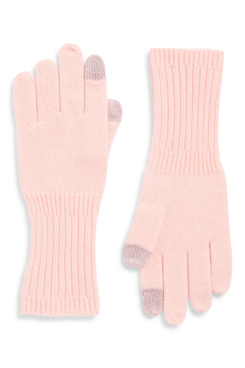 Cashmere Tech Gloves, Main, color, PINK DOGWOOD