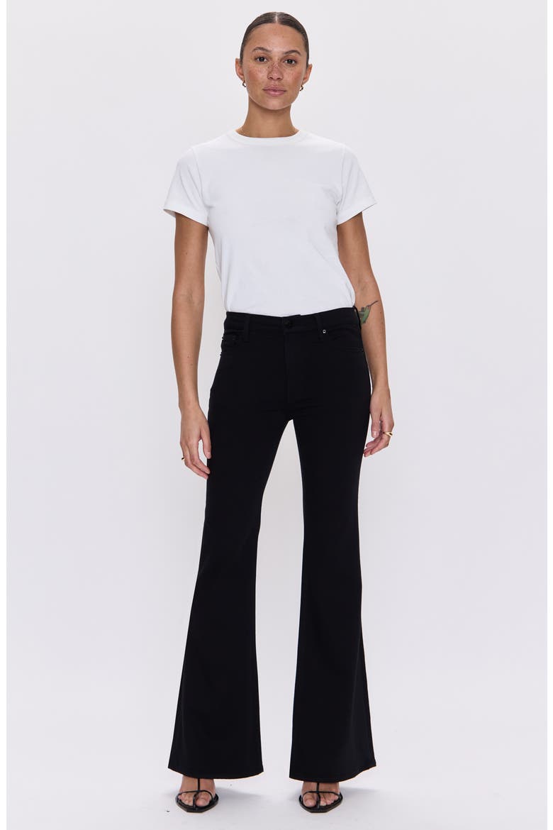 Kinsley High Waist Flare Jeans, Alternate, color, NOIR
