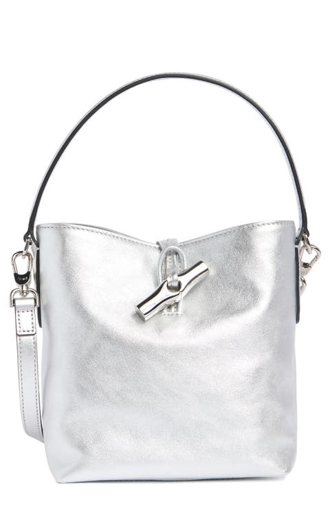 Le Roseau Metallic Leather Bucket Bag