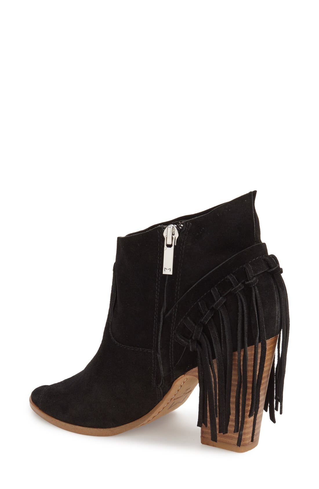 Marc Fisher LTD 'Onita' Fringe Peep Toe Bootie, Alternate, color, 