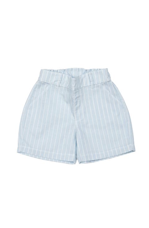 Linen Shorts - Lt.Blue Striped